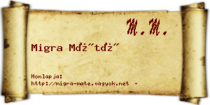 Migra Máté névjegykártya